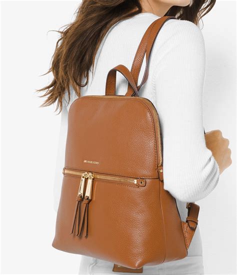 michael kors rhea backpack brown|michael kors clear backpack.